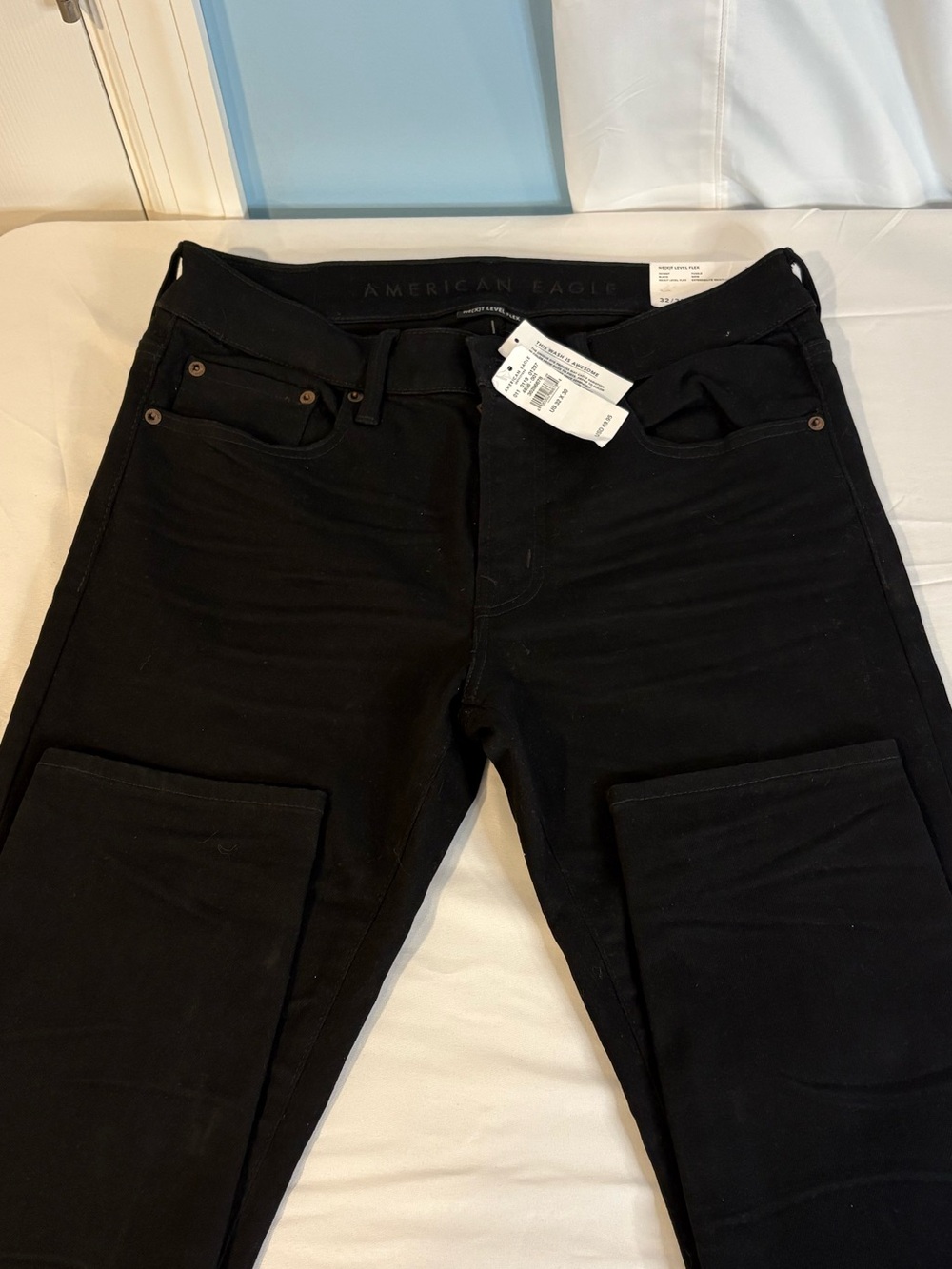 American Eagle Black High-Rise Straight Jeans